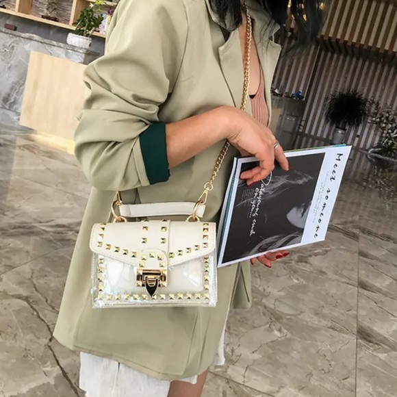 ALMOST GONE🔥 BLUE Luxury Rivet Decoration Jelly Candy Handbags Crossbody - Picture 6 of 11